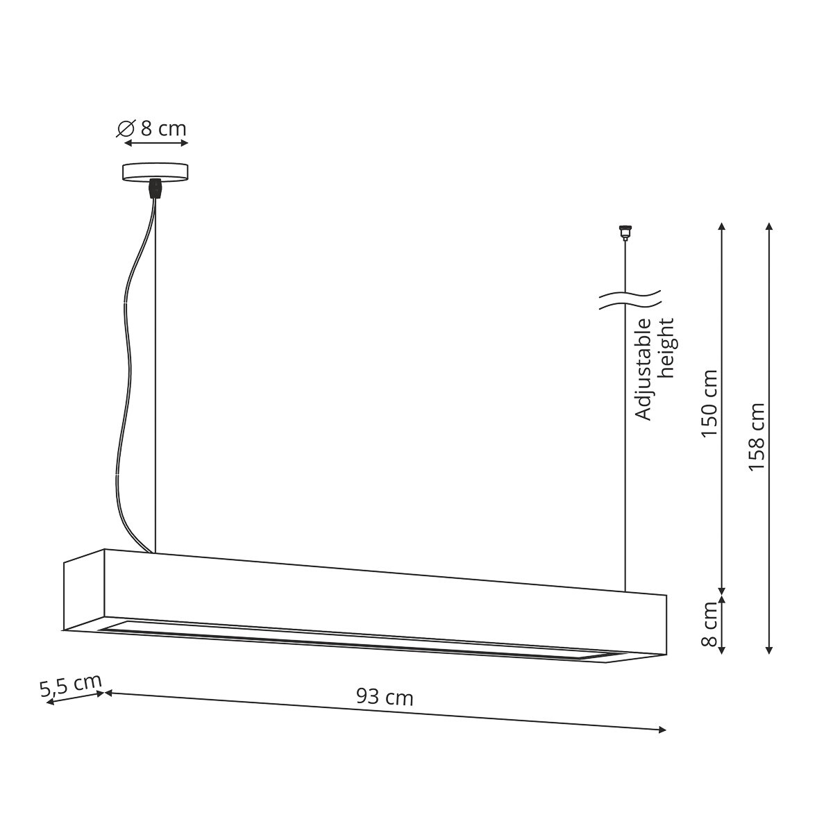 Lampa sufitowa wisząca Light Prestige Ibros biały LED CCT 3000K/4000K/6000K (regulowana) 1 szt.