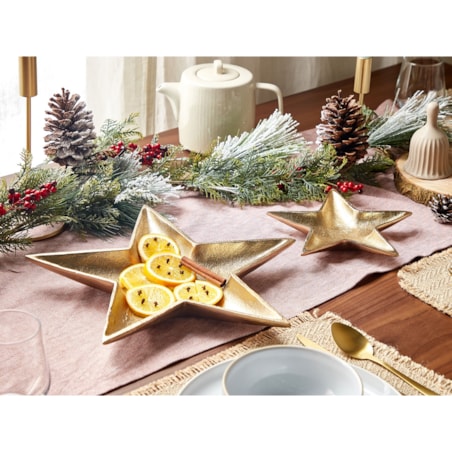 Zestaw 2 pater dekoracyjnych gwiazda złoty BANTEN