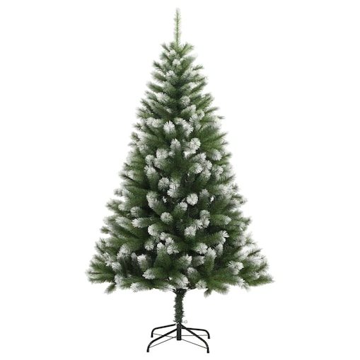 vidaXL Sztuczna choinka zawiasowa, ośnieżona, 180 cm