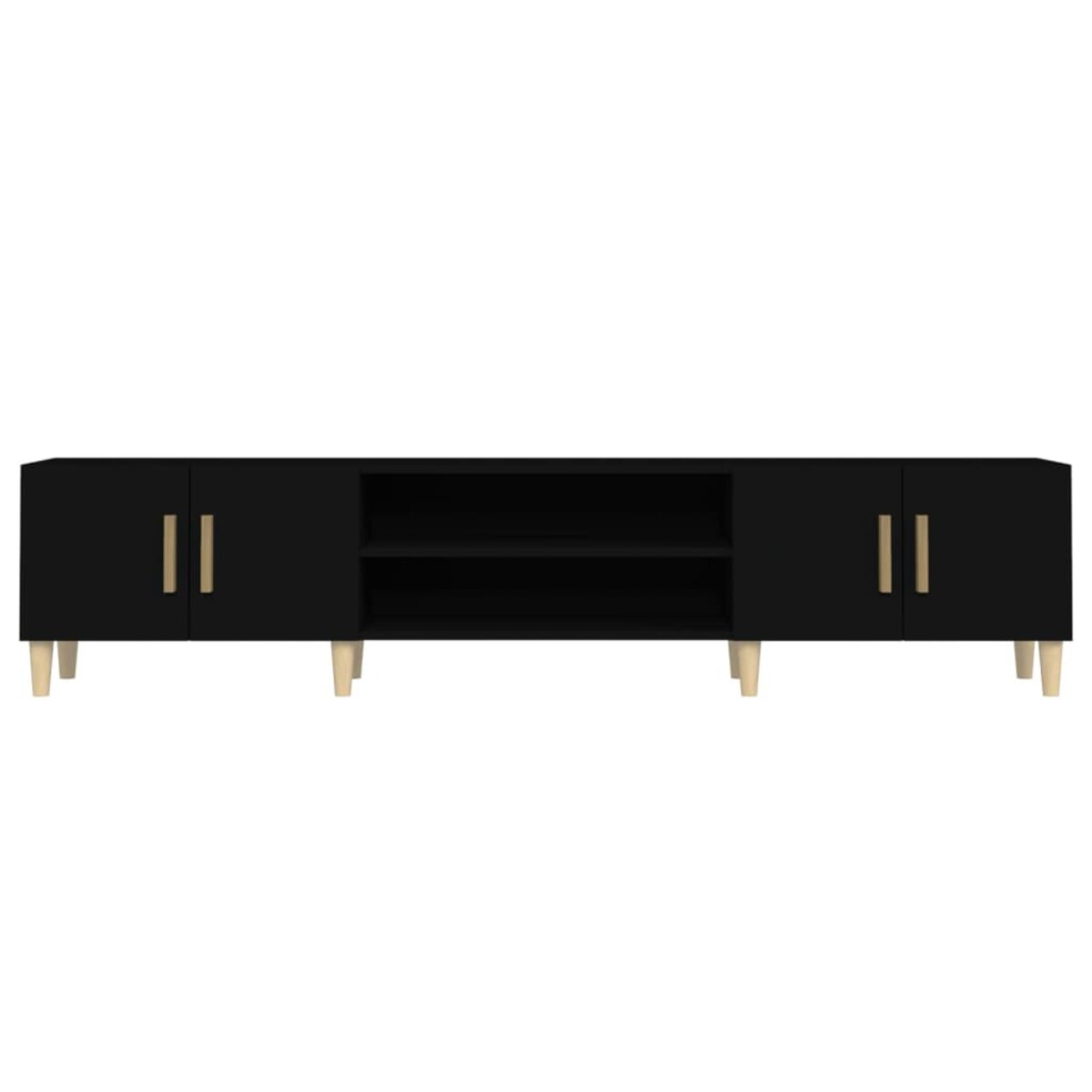 vidaXL Szafka pod TV, czarna, 180x31,5x40 cm, materiał drewnopochodny