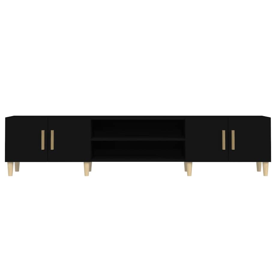 vidaXL Szafka pod TV, czarna, 180x31,5x40 cm, materiał drewnopochodny