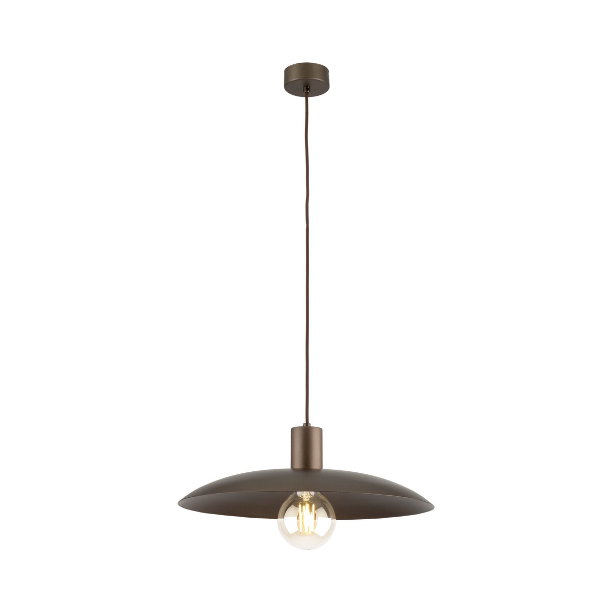 Lampa wisząca TK Lighting ASTRA BROWN 10964, brązowa, E27, regulowana wysokość do 150 cm, średnica 41 cm