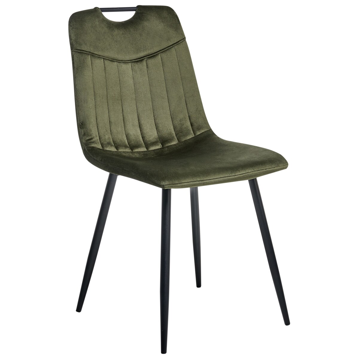 Zestaw 4 krzeseł do jadalni ARGYLE Welur Ciemnozielony