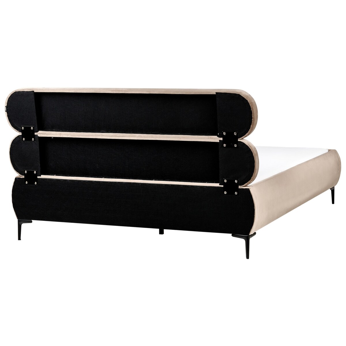 Łóżko Welur LESSAY 160 x 200 cm Beżowoszary