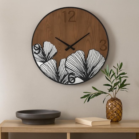 Zegar na ścianę Ø 60x2 cm MADEIRA brązowy