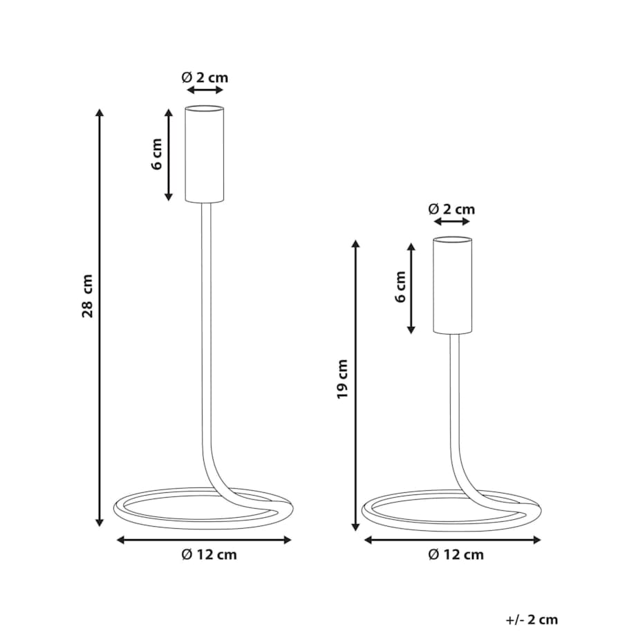 Zestaw 2 świeczników żelazny czarny BUNYU