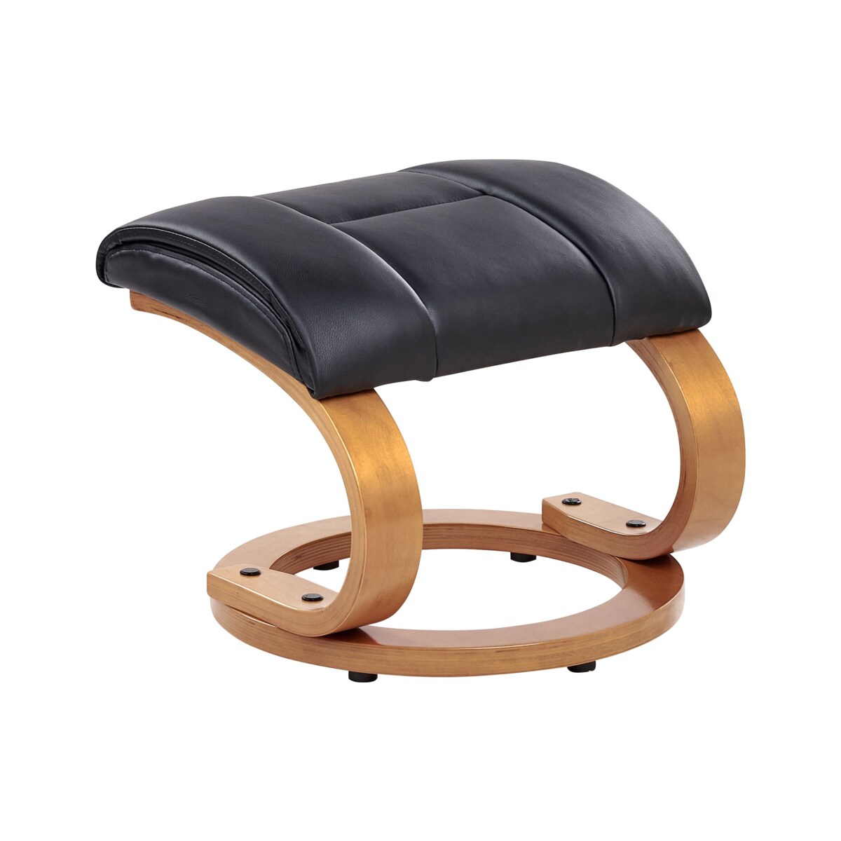 Fotel z masażem FORCE Z podnóżkiem Ekoskóra Czarny