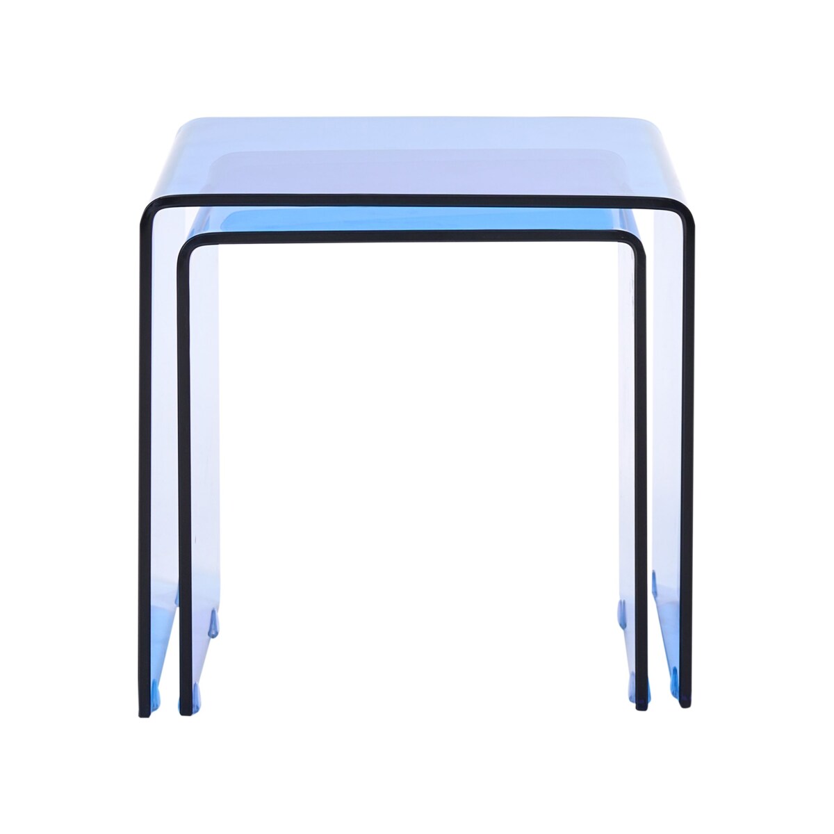 Zestaw 2 stolików pomocniczych KENDALL Szkło hartowane Niebieski