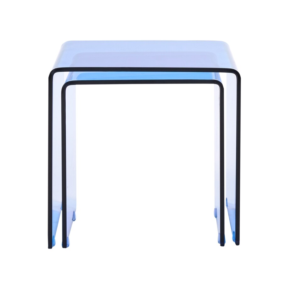 Zestaw 2 stolików pomocniczych KENDALL Szkło hartowane Niebieski