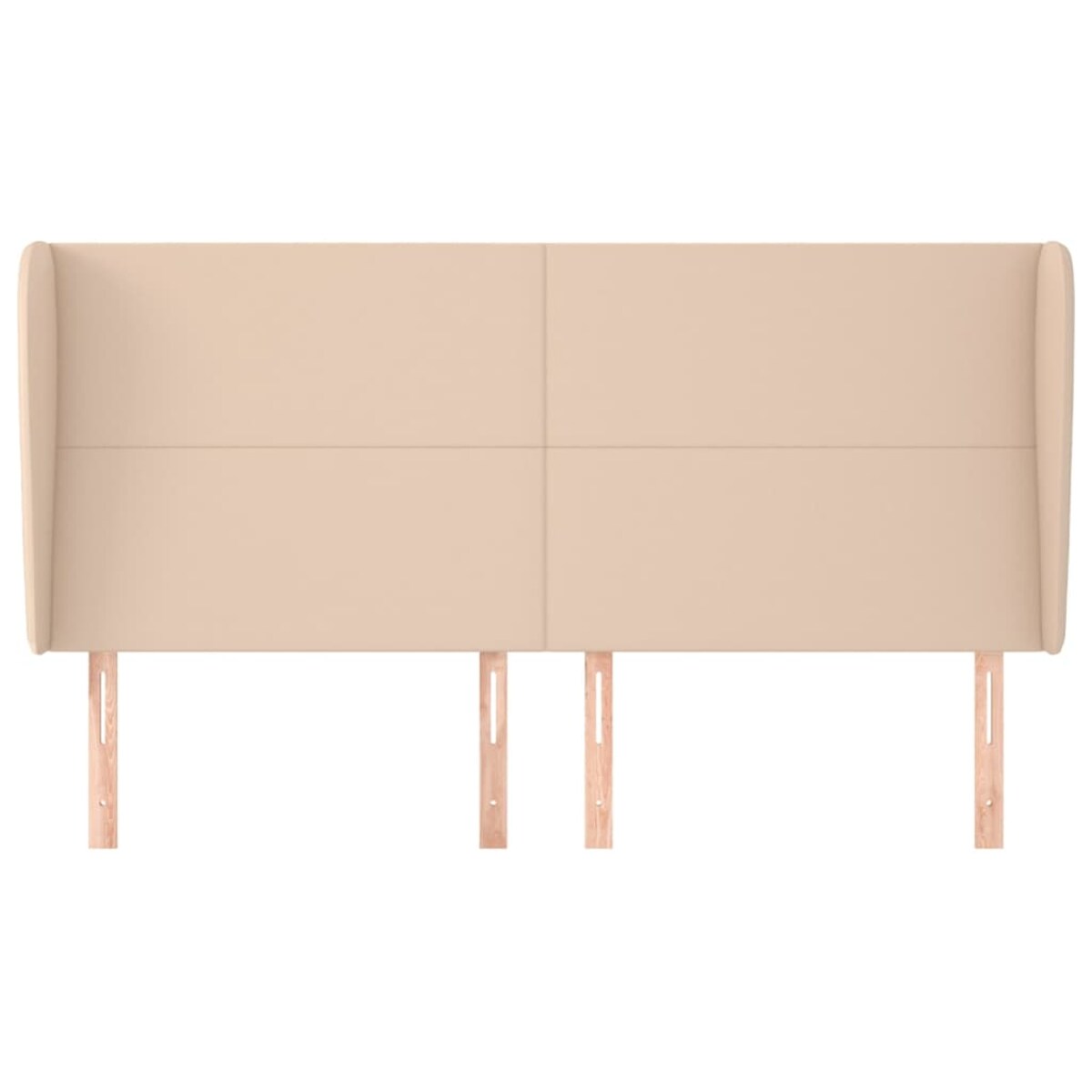 vidaXL Zagłówek uszak, cappuccino, 203x23x118/128 cm, sztuczna skóra