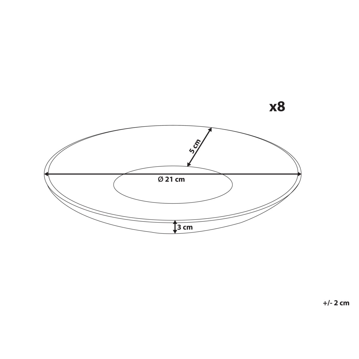 Zestaw 8 małych talerzy NETTLE Kamionka Złamana biel