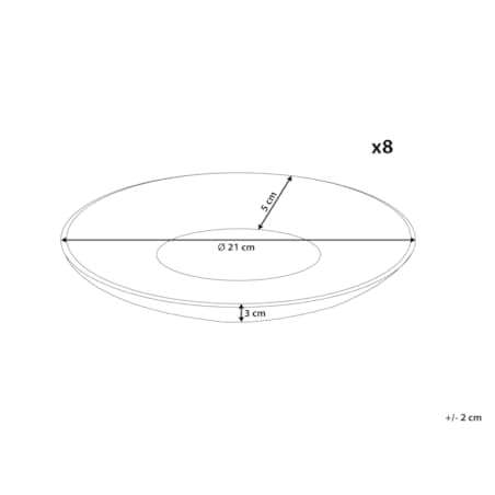 Zestaw 8 małych talerzy NETTLE Kamionka Złamana biel