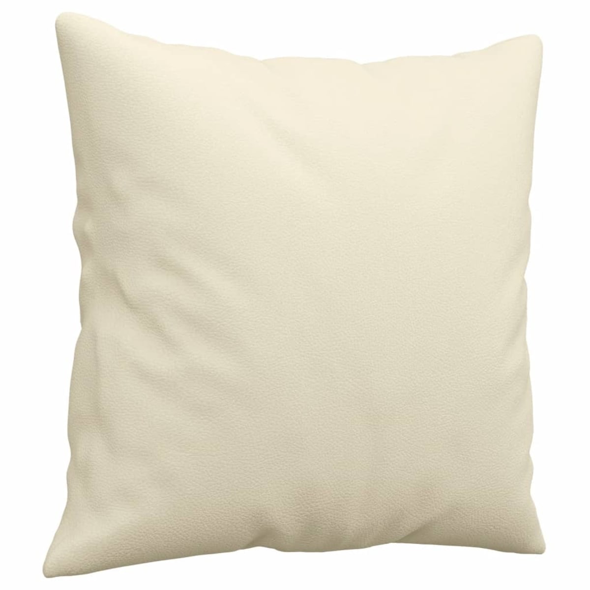 vidaXL 2-osobowa sofa z poduszkami, kremowa, 140 cm, sztuczna skóra