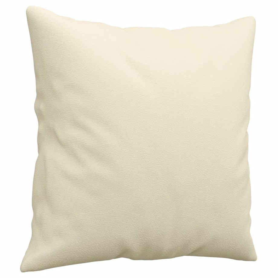 vidaXL 2-osobowa sofa z poduszkami, kremowa, 140 cm, sztuczna skóra