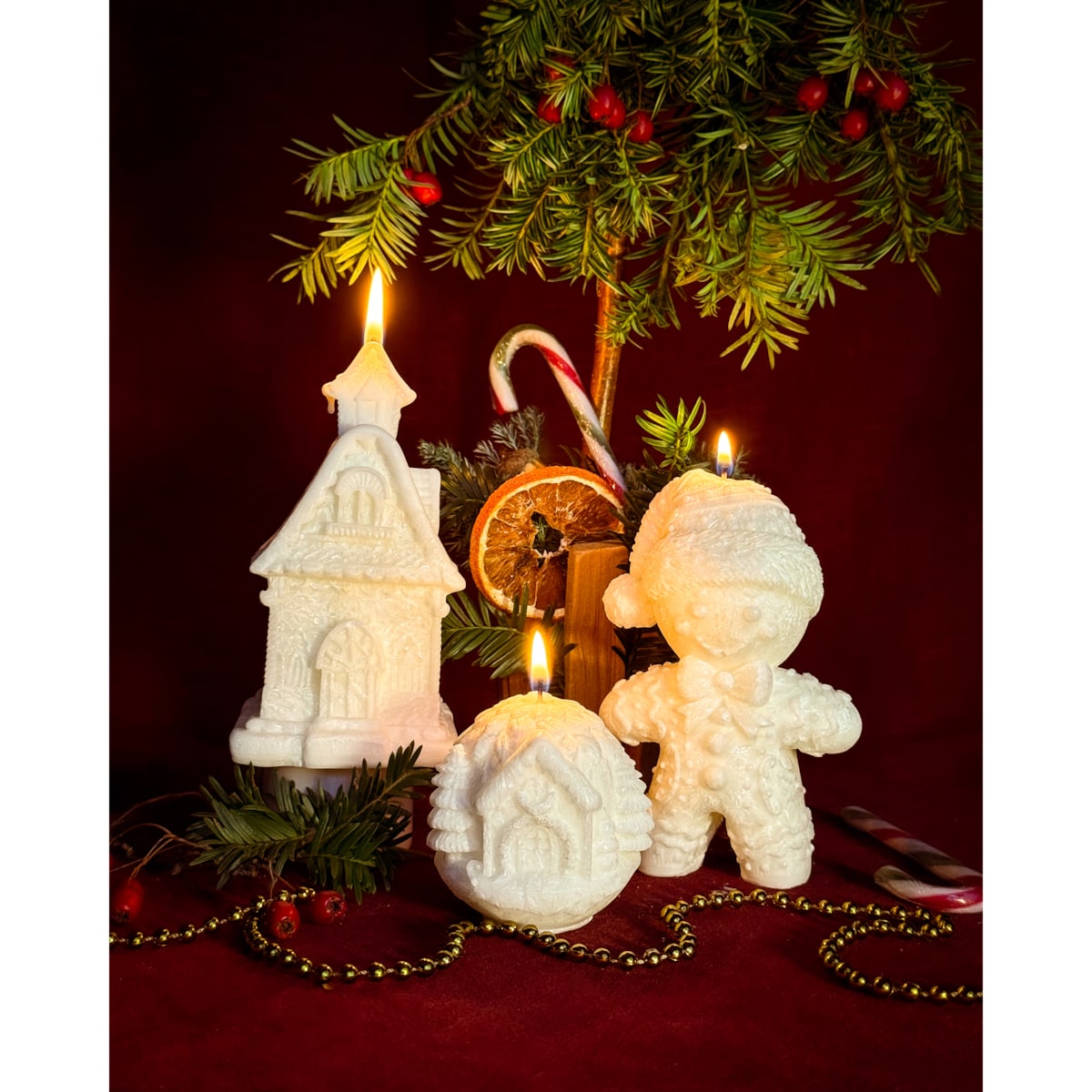 VERKOI Świeca Ozdobna Christmas Gingerbread