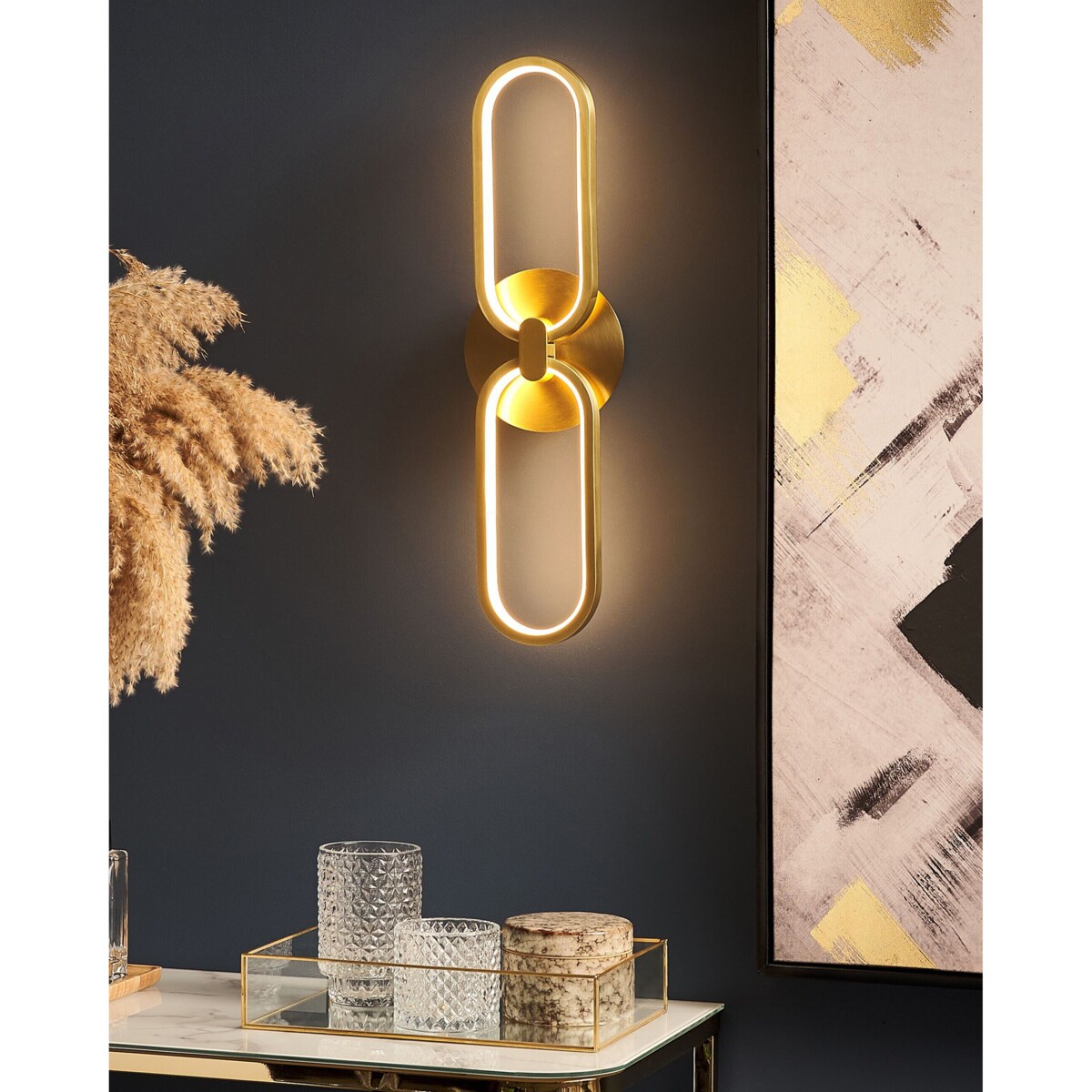 Lampa ścienna LED KRANG Złoty Metal