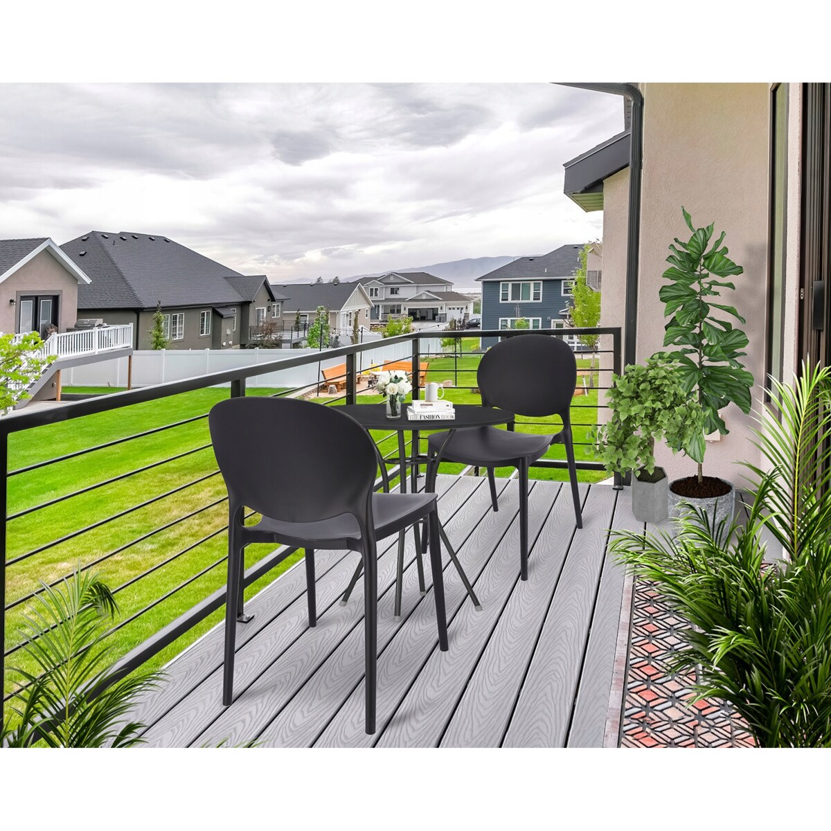 4 X Krzesło Do Jadalni Kuchni Stołu Zestaw Komplet Justin Czarne