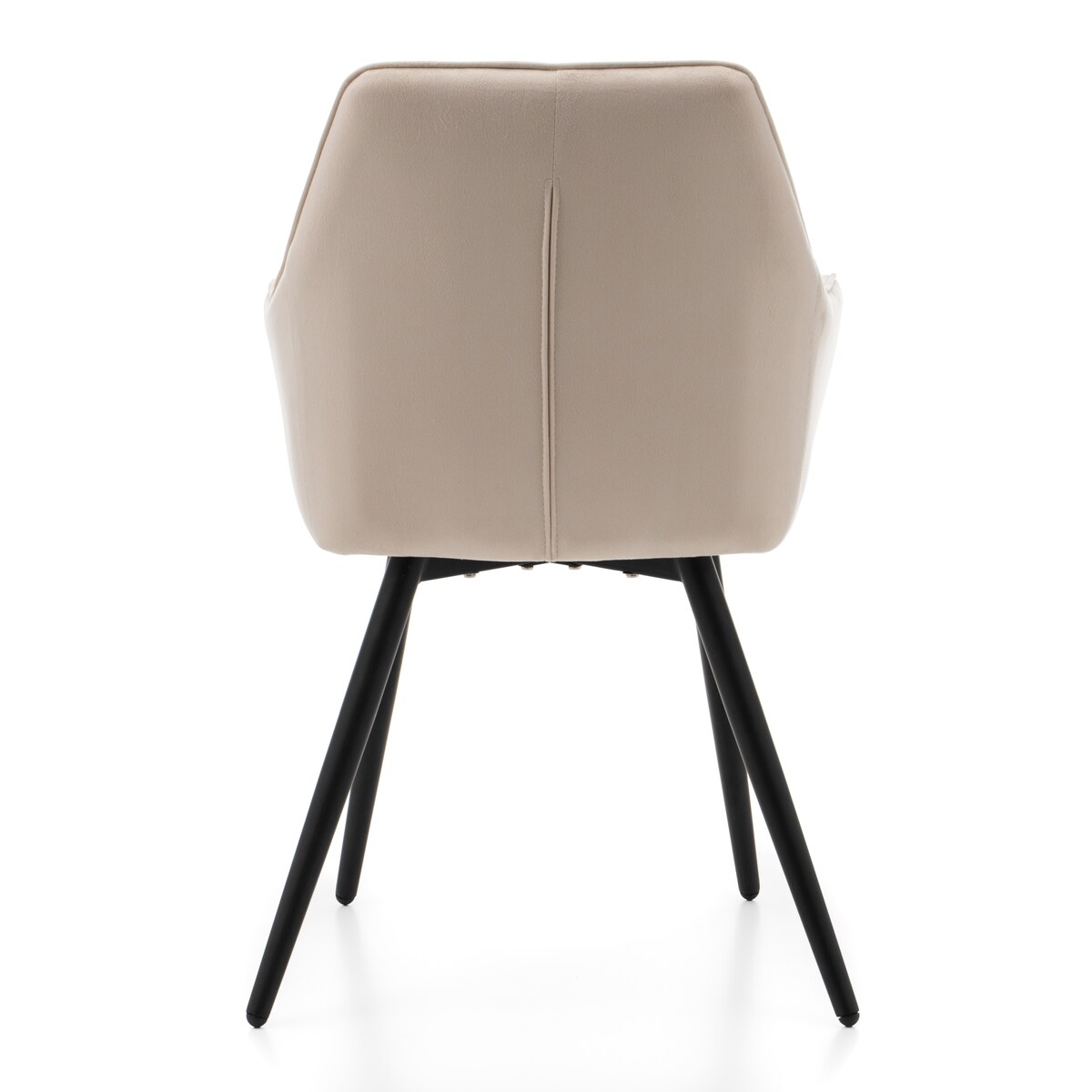 Krzesło tapicerowane welurowe do salonu jadalni VASTO beżowe