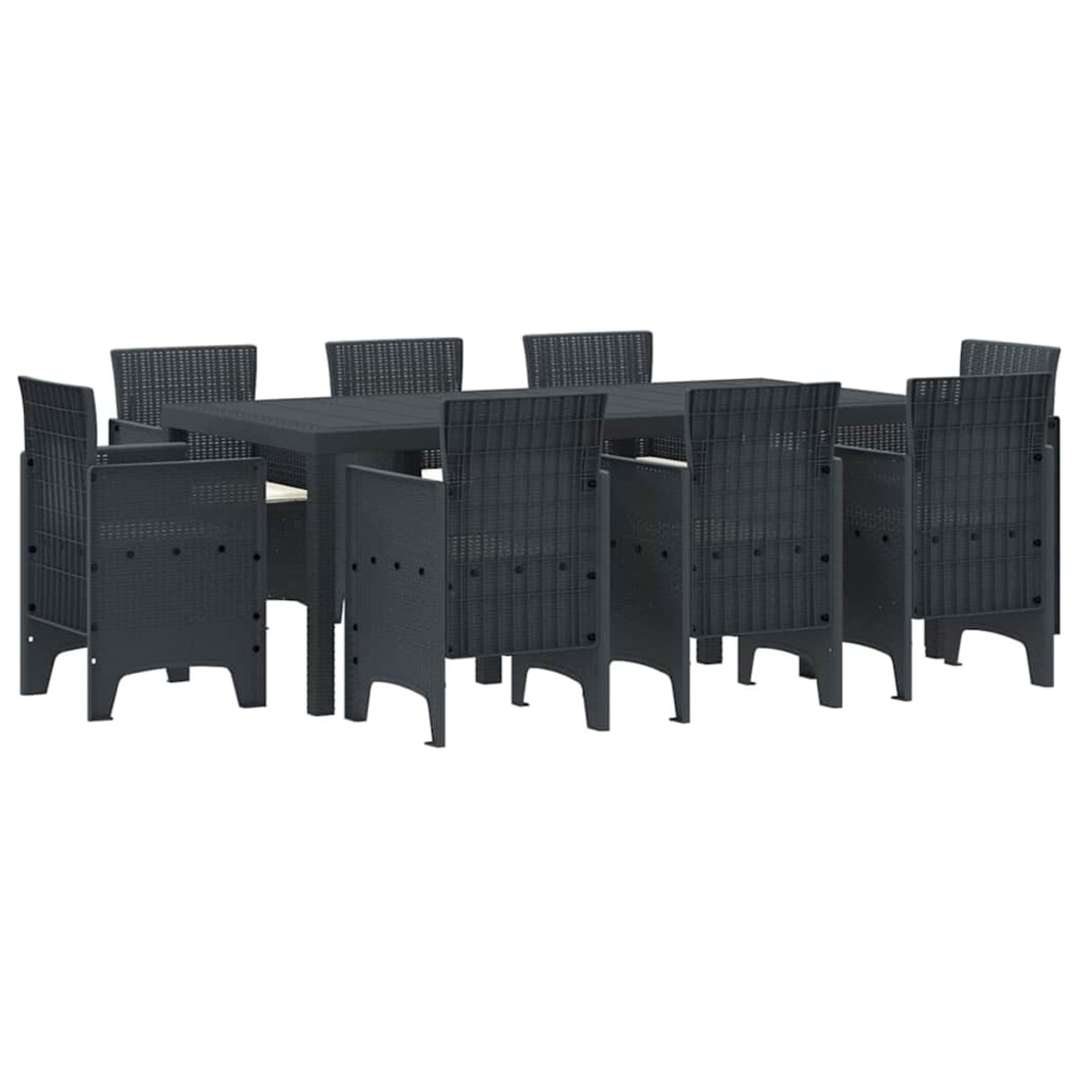 vidaXL Zestaw do jadalni w ogrodzie 9 pcs Antracyt Rattan Polt