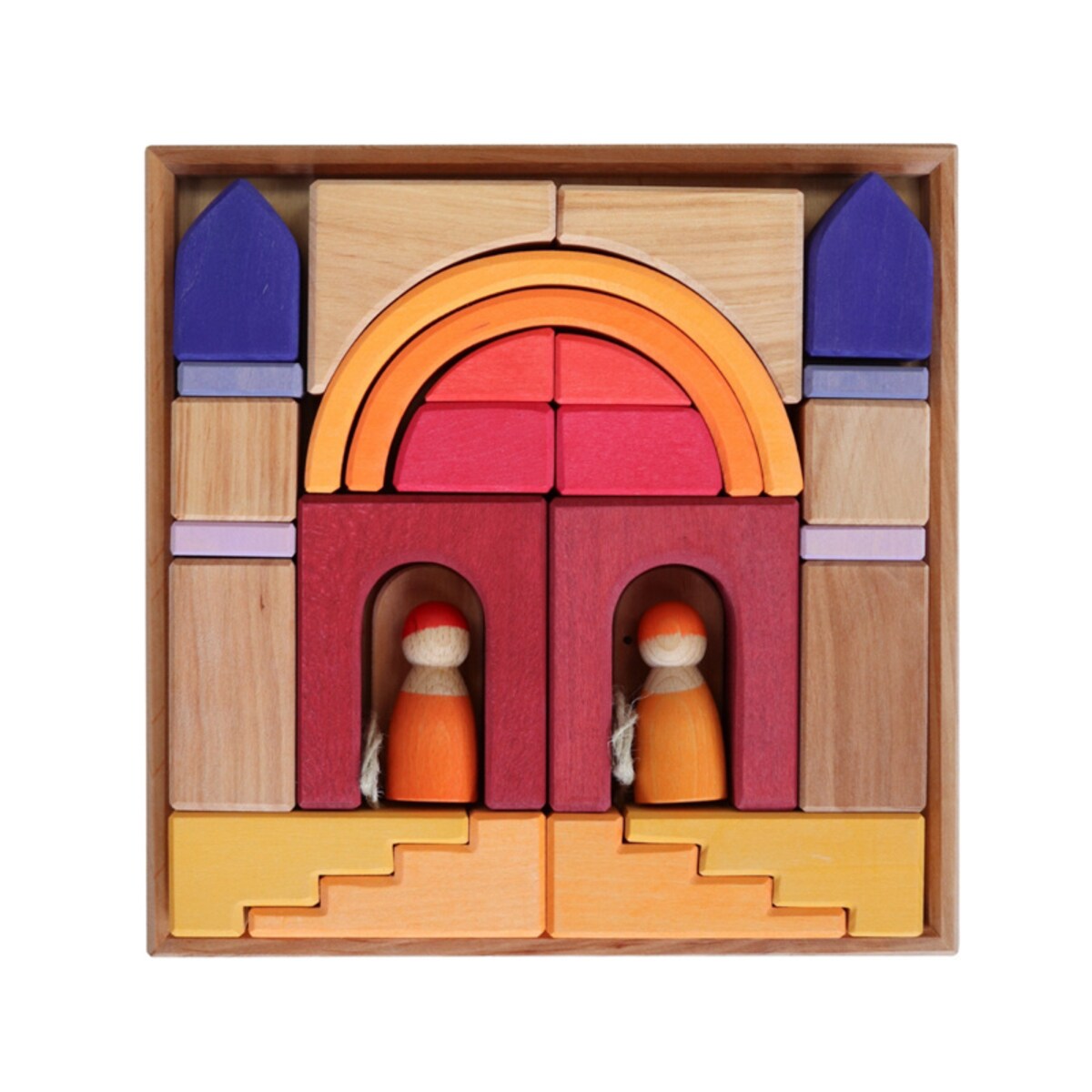 Układanka drewniana w ramce – klocki drewniane Grimm's dla rocznego dziecka