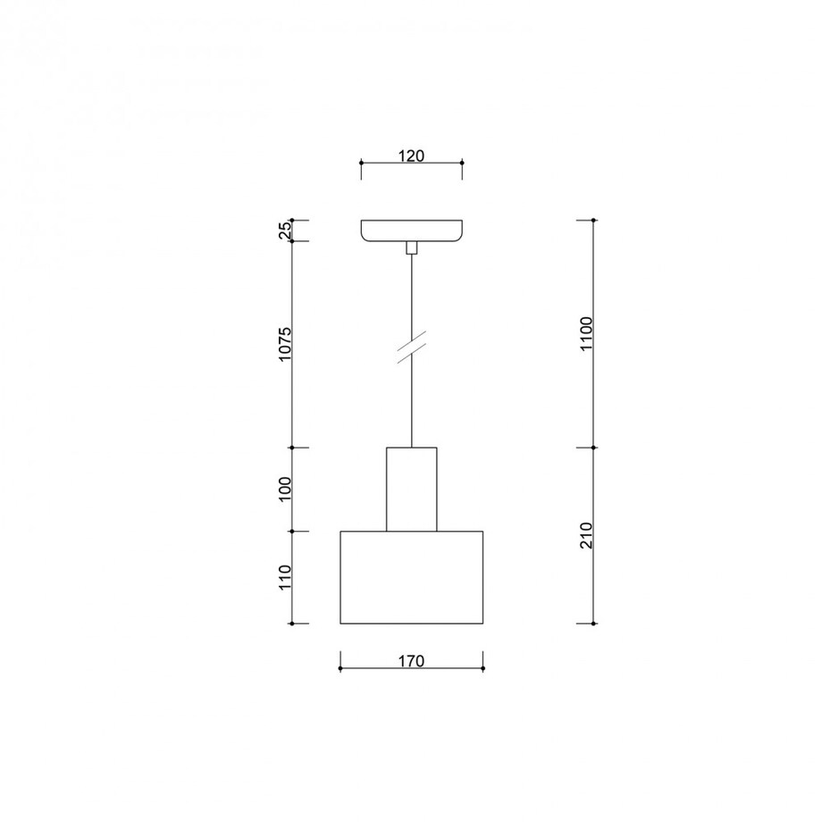ENKEL 1 czarna sufitowa lampa wisząca