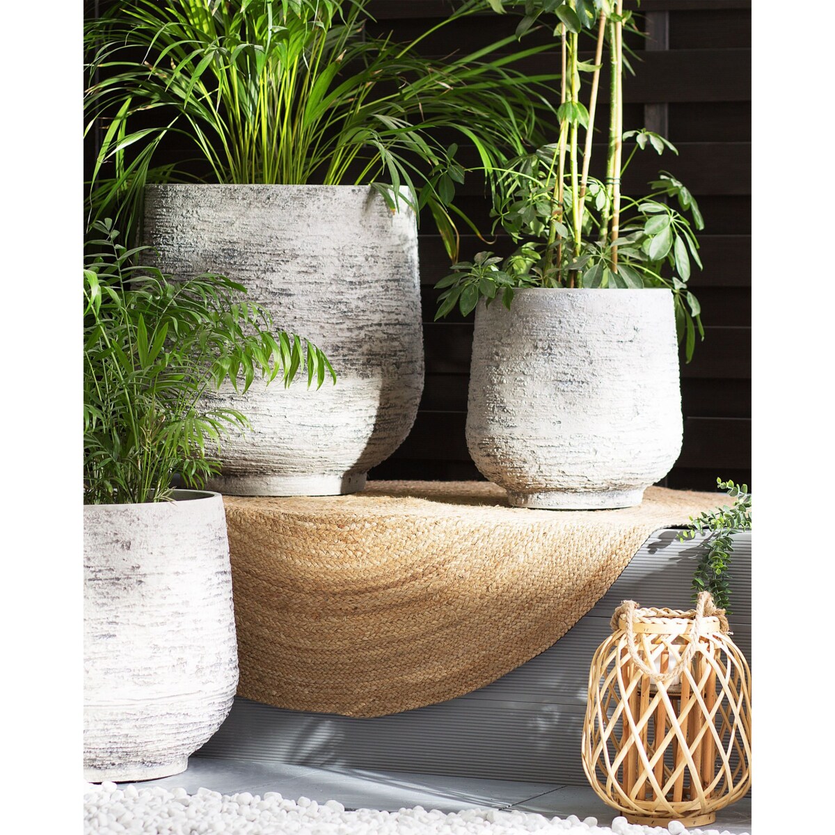 Doniczka DIONI Kamień 32 cm Jasnoszary