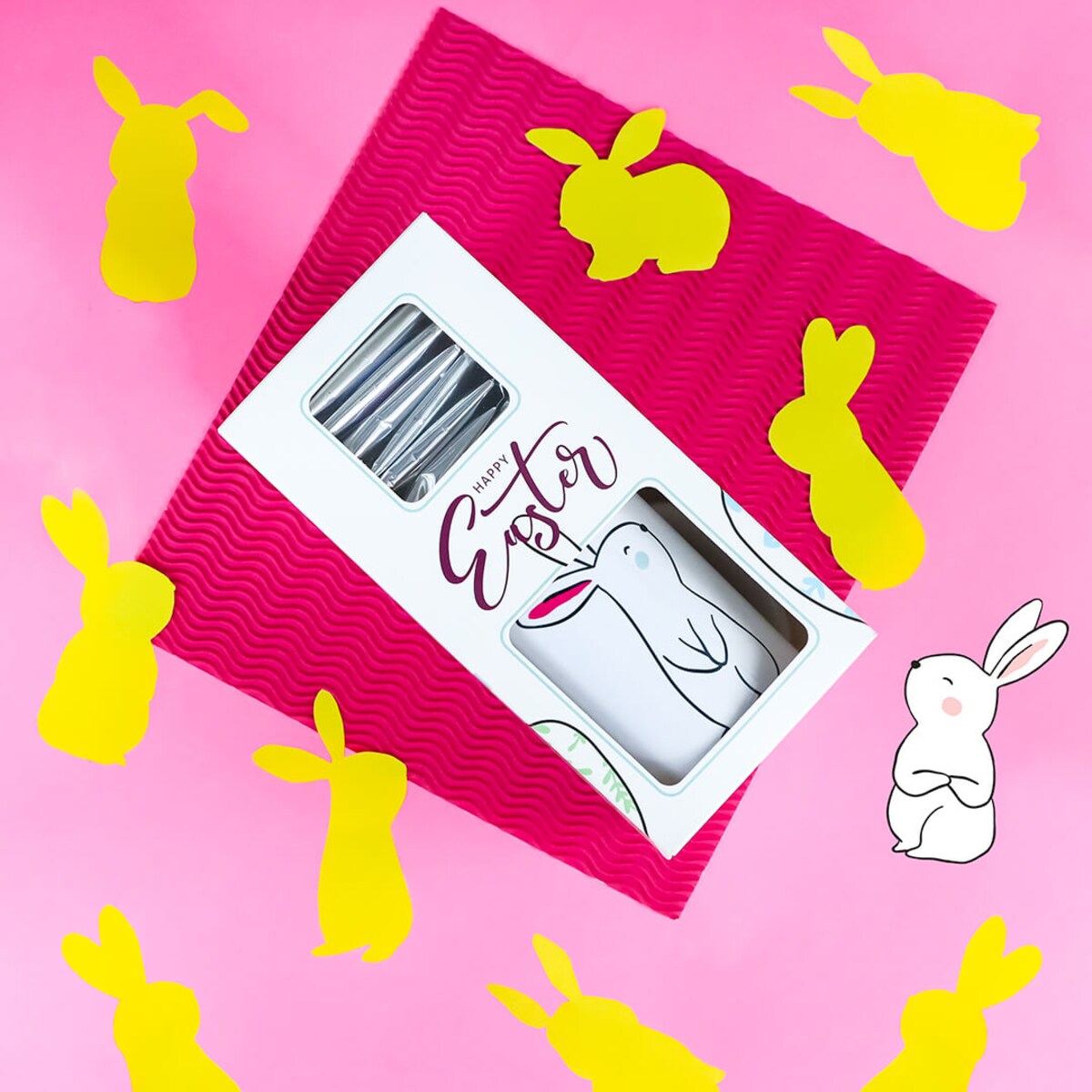 HAPPY EASTER zestaw herbat z kubkiem na wielkanoc prezent upominek na święta wielkanocne dla niej niego mamy taty chłopaka dziewczyny cioci wujka