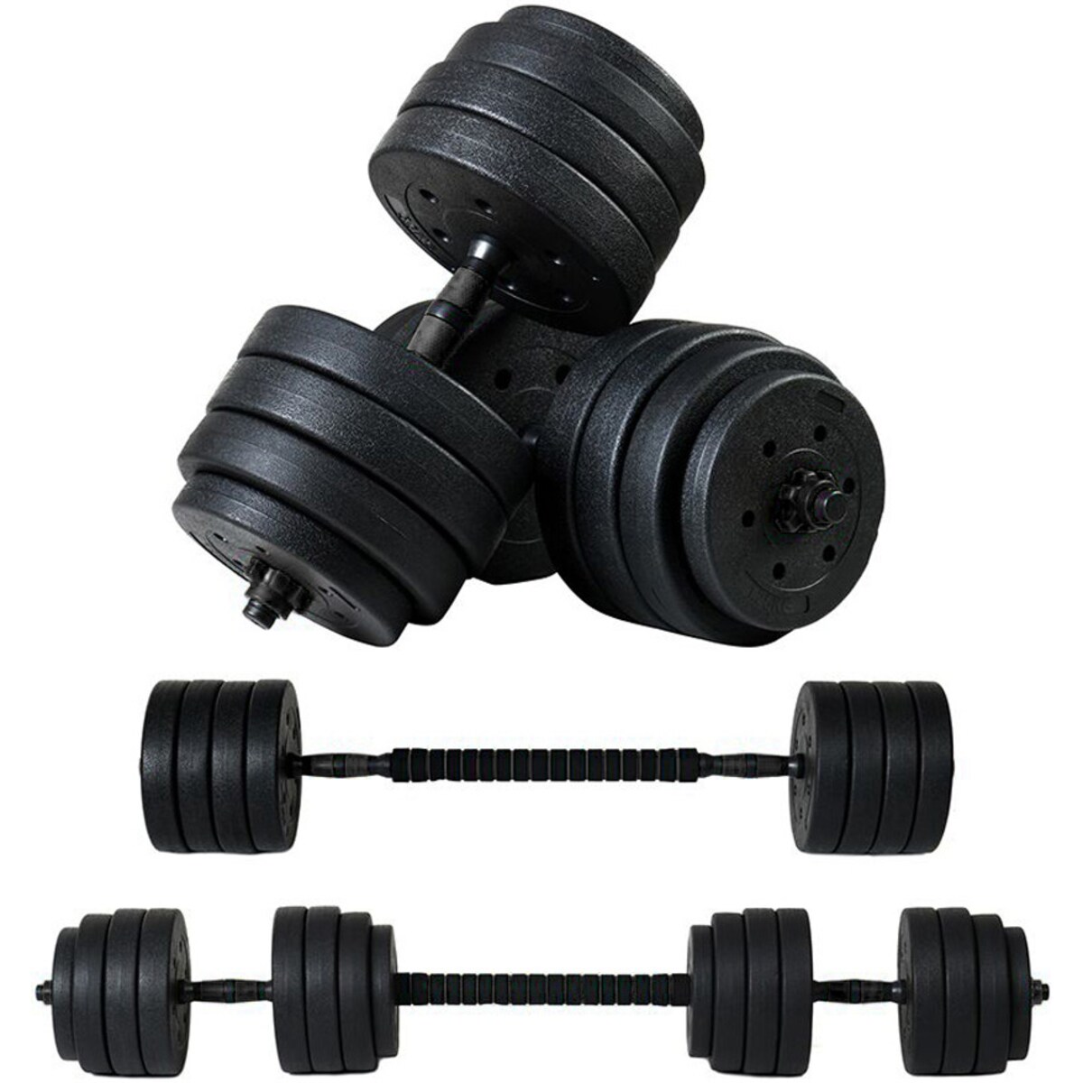 Zestaw hantli 2x20 kg Regulowane hantle 40 kg z funkcją sztangi funfit