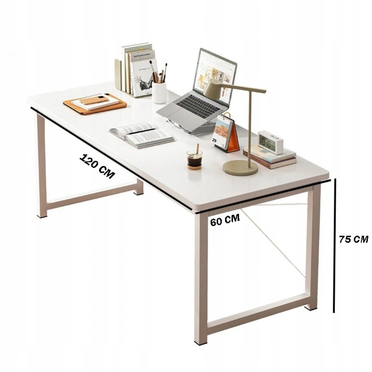 Biurko komputerowe stolik białe młodzieżowe szkolne industrialne 120 cm