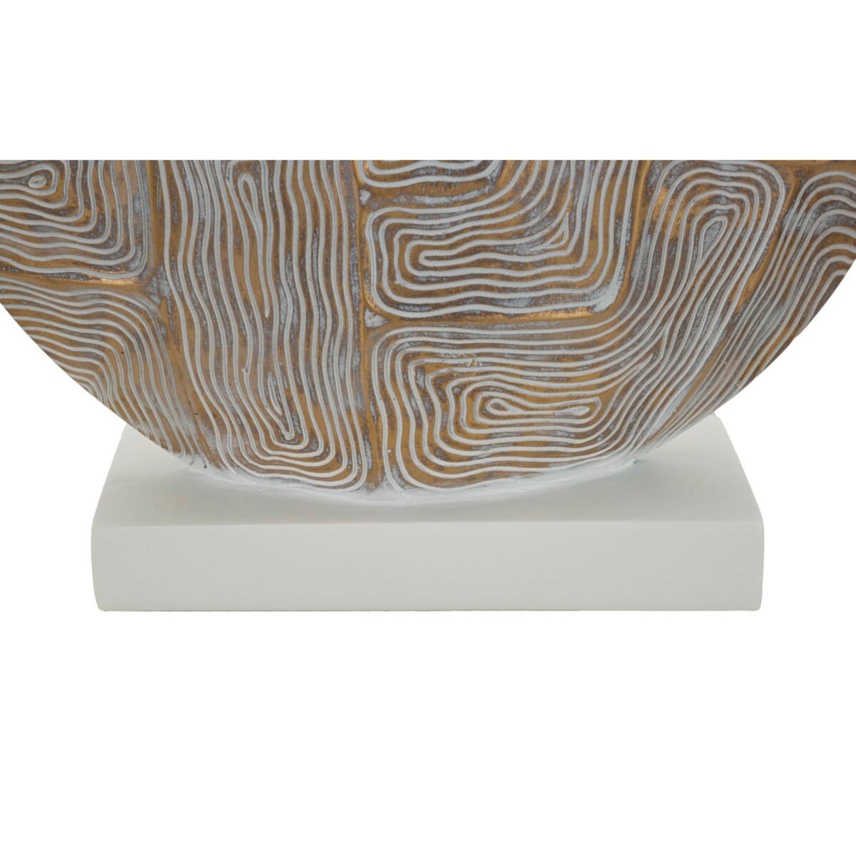 Lampa stołowa Eclips, kolor złoty i biały, żywica syntetyczna i żelazo, 38 x 38 x 64 cm, 1 x E27, max. 40 W, do salonu i sypialni, Mauro Ferretti