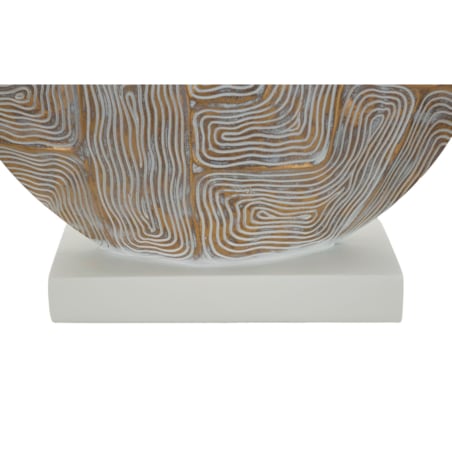 Lampa stołowa Eclips, kolor złoty i biały, żywica syntetyczna i żelazo, 38 x 38 x 64 cm, 1 x E27, max. 40 W, do salonu i sypialni, Mauro Ferretti