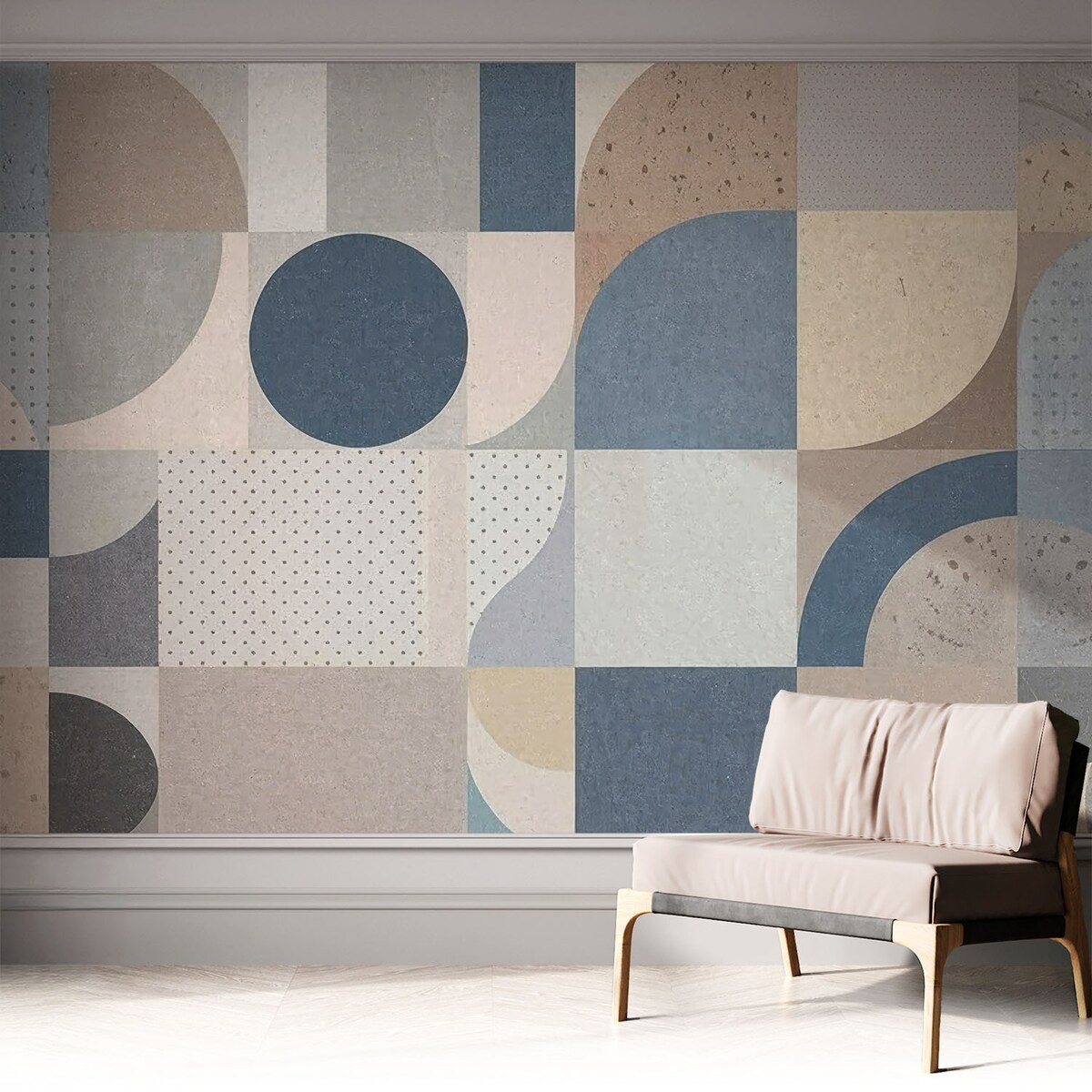 Fototapeta samoprzylepna 312x219 cm - Geometryczna mozaika, tapeta ścienna szara