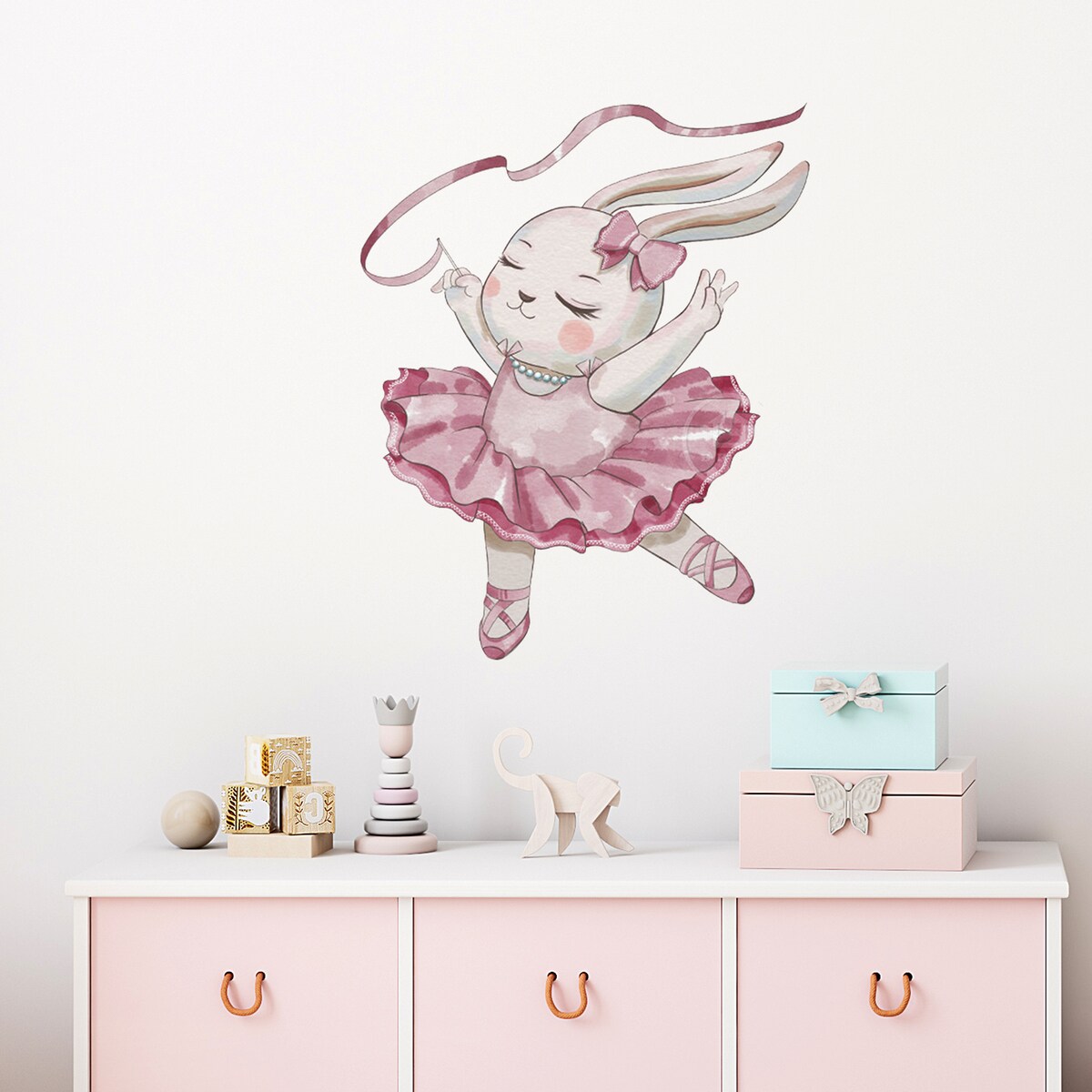 naklejki na ścianę do pokoju dziecka, sipo, króliczek baletnica