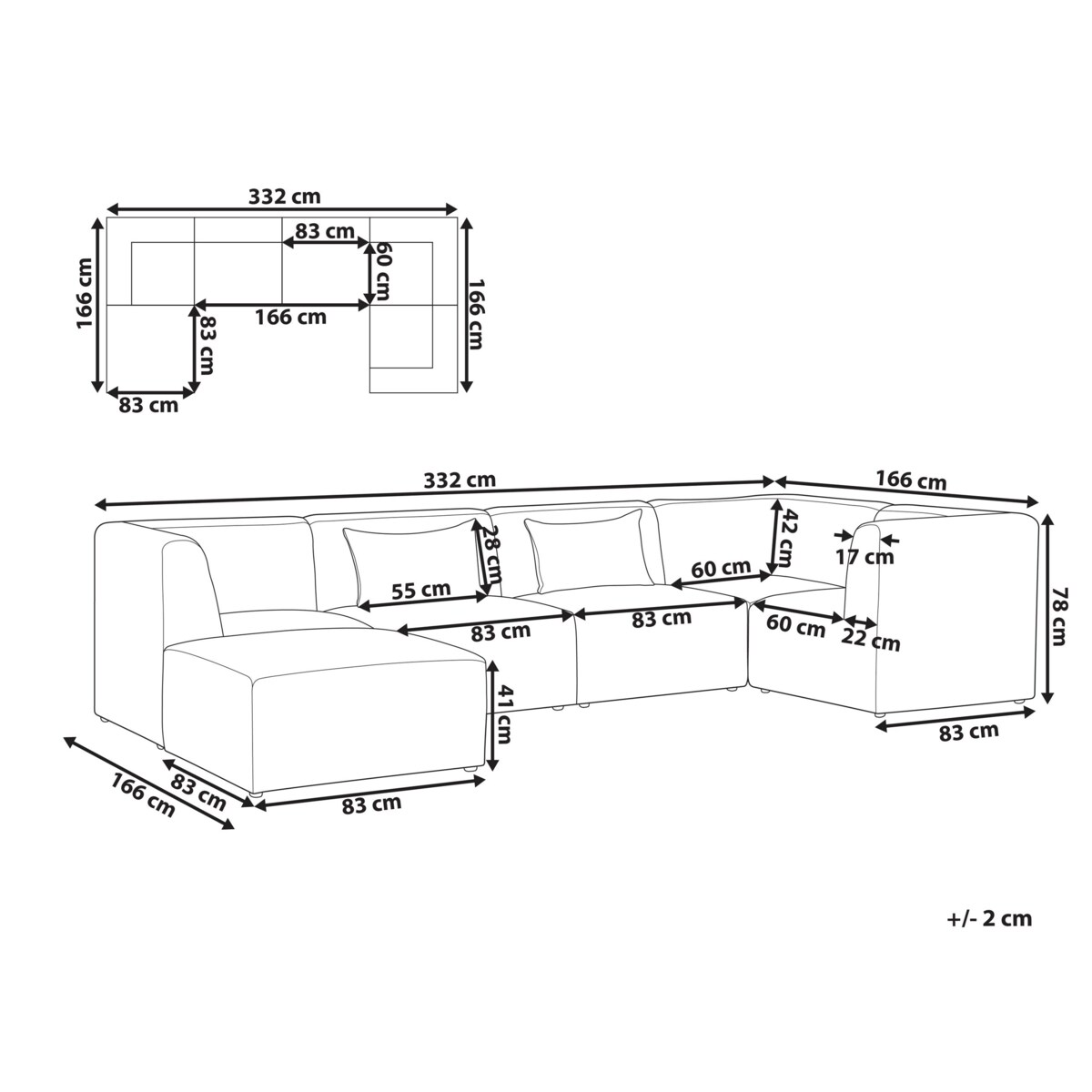 Narożnik modułowy 5-osobowy z otomaną sztruksowy lewostronny beżowy LEMVIG