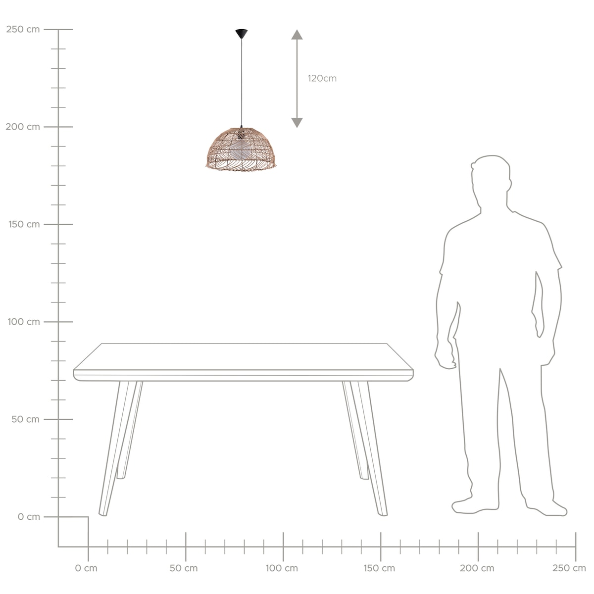 Lampa wisząca SELENGE Rattan Jasnobrązowy