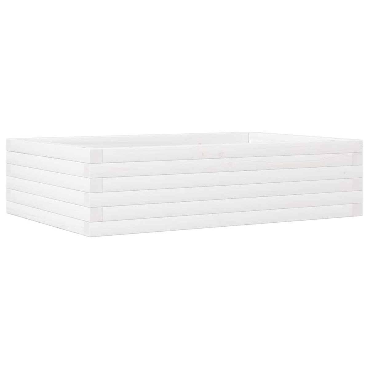 vidaXL Donica ogrodowa, biała, 90x60x23 cm, lite drewno sosnowe