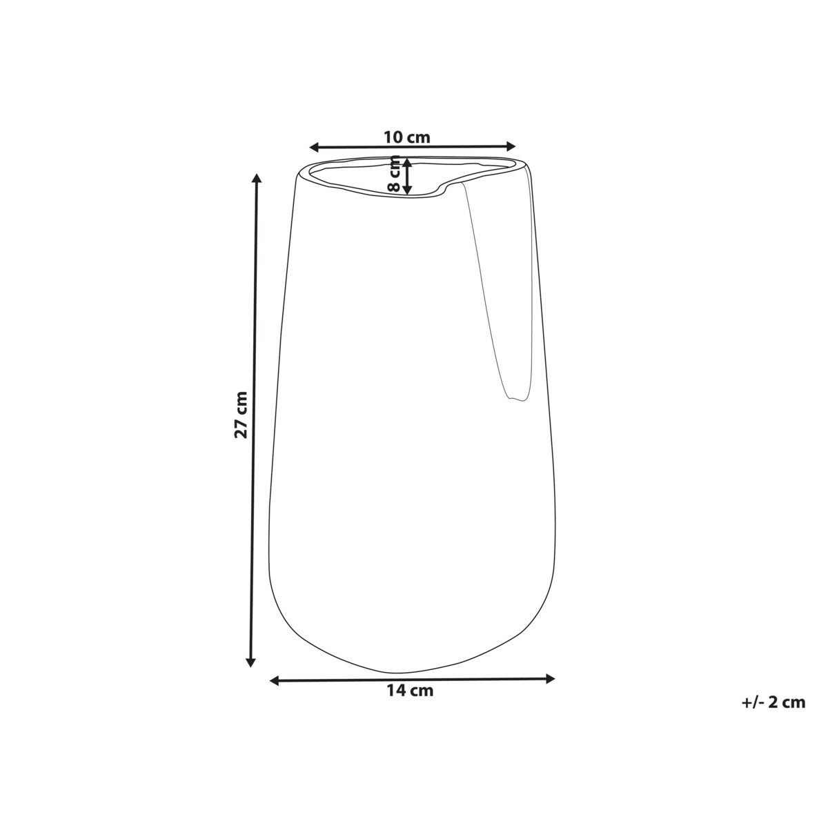 Wazon dekoracyjny ceramiczny 27 cm srebrny CIRTA