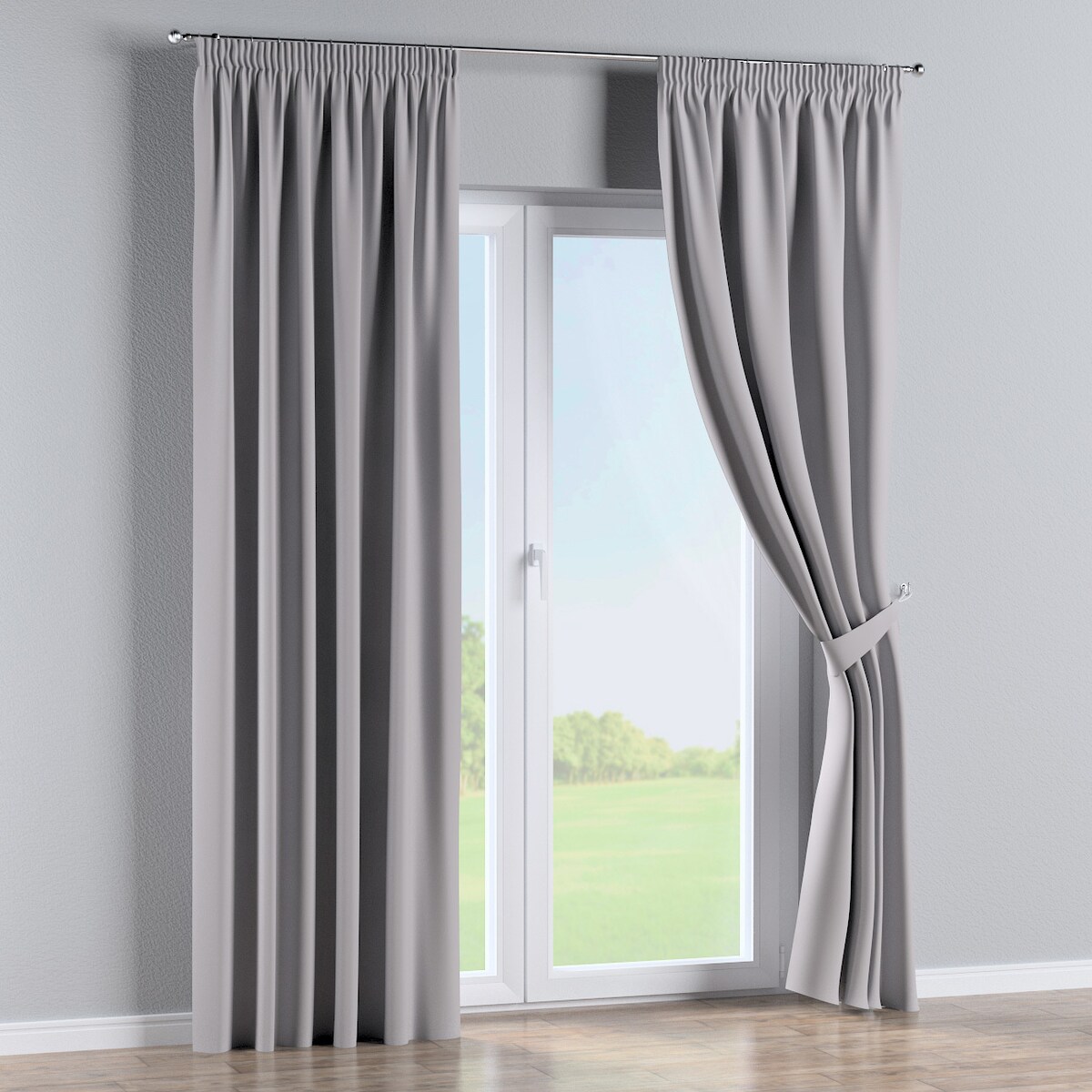 Zasłona na taśmie marszczącej 1 szt. 130x260 ciepły szary