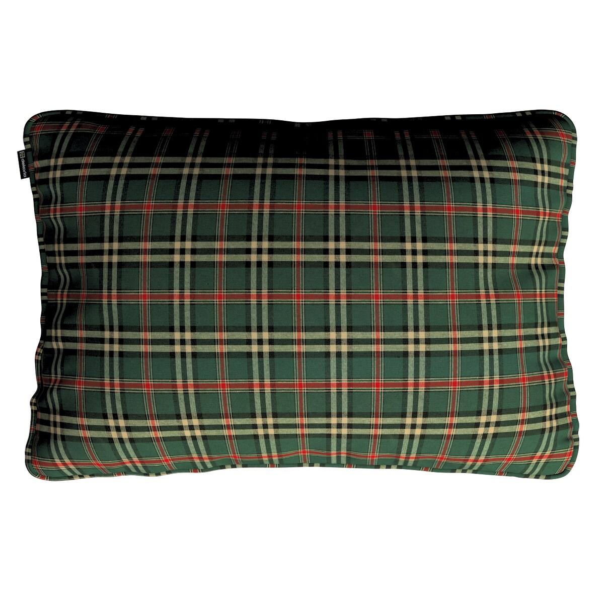 Poszewka Gabi na poduszkę prostokątna 60x40 zielono-czerwona kratka