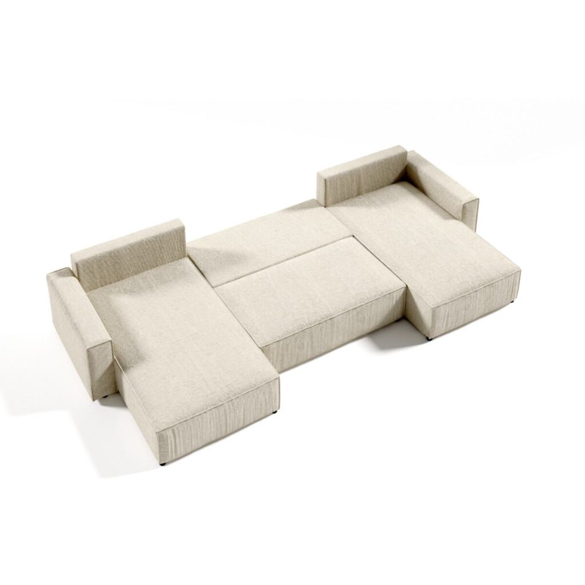 Narożnik MILLE U z funkcją spania, sztruks, Kolor:POSO 100