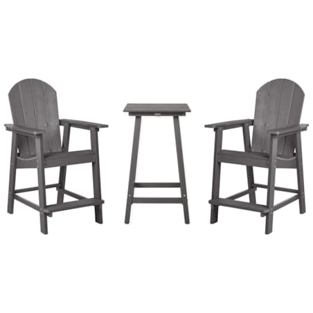 Zestaw mebli balkonowych Materiał syntetyczny Ciemnoszary ADIRONDACK