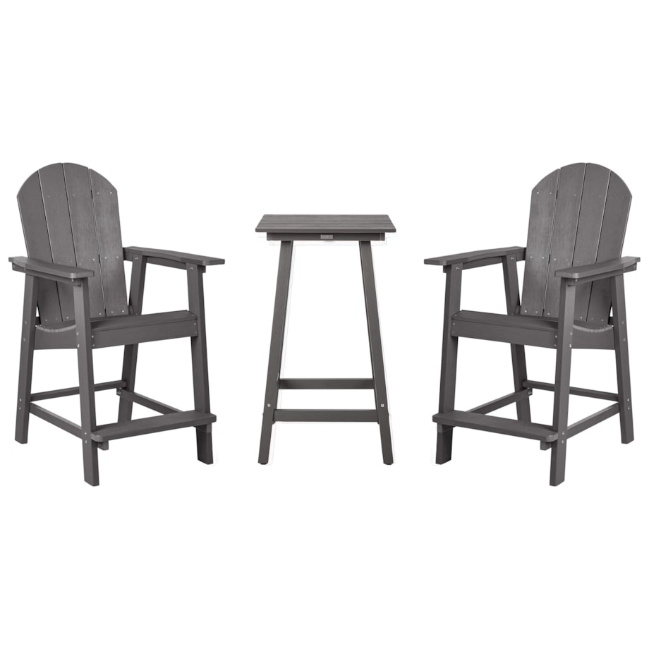 Zestaw mebli balkonowych Materiał syntetyczny Ciemnoszary ADIRONDACK