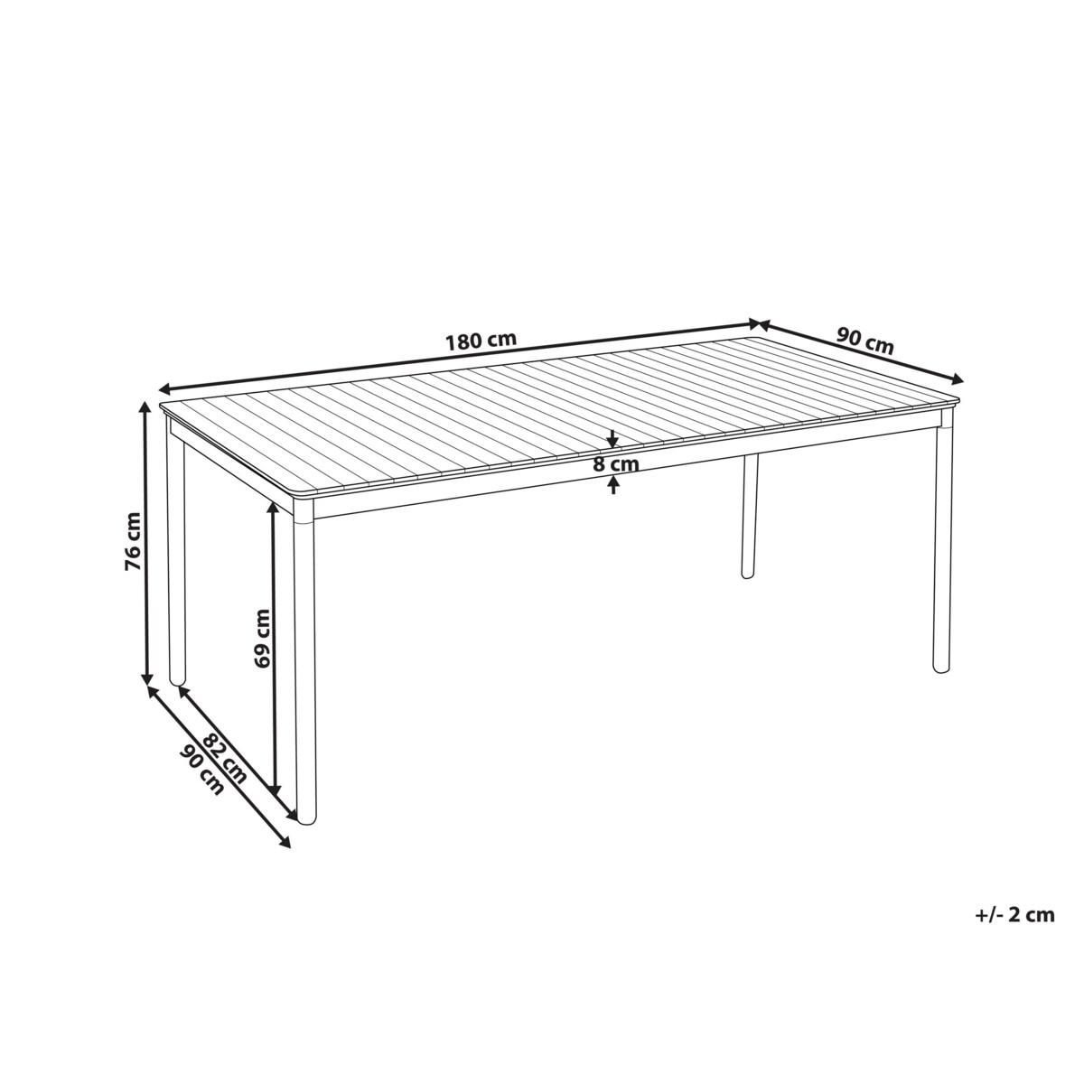 Stół ogrodowy Drewno Jasne drewno VALLESE