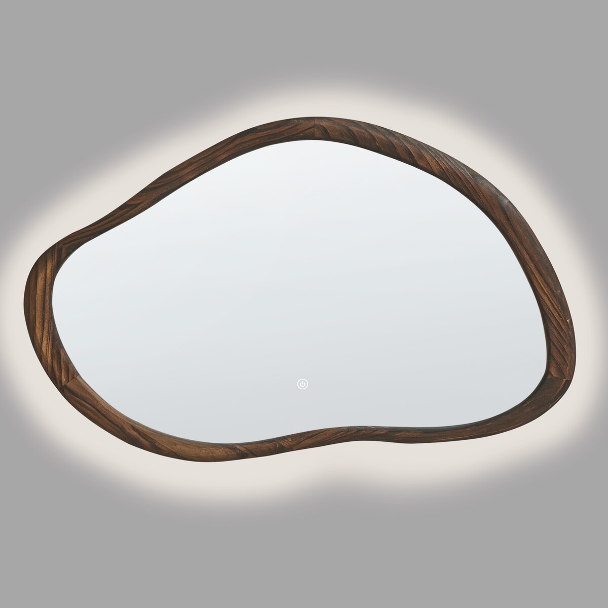 Lustro łazienkowe LED MANCEY 93 cm 60 cm Ciemnobrązowy