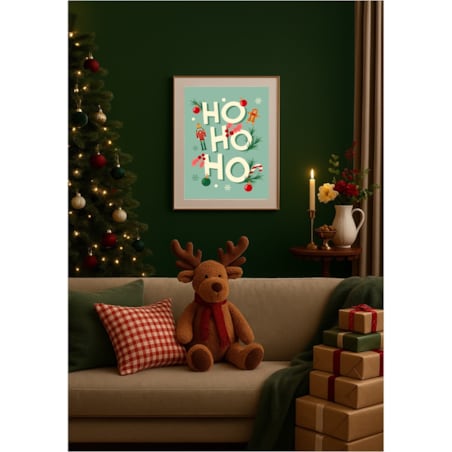Poster Story, Plakat, Obraz - Świąteczna Grafika Ho Ho Ho, wymiary 60 x 84 cm
