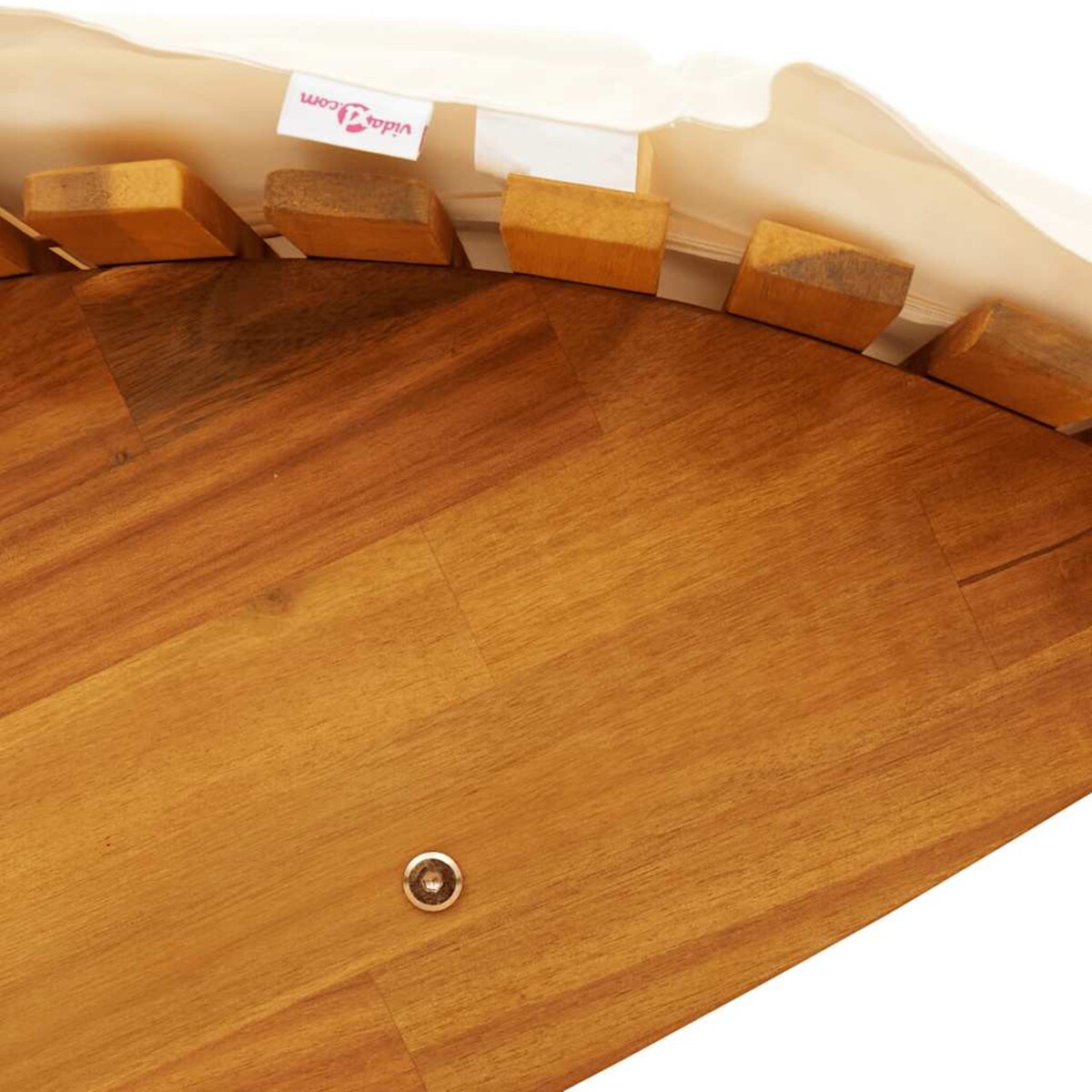 vidaXL Leżak bujany z poduszką, lite drewno akacjowe