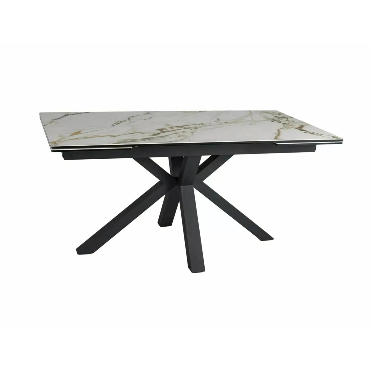 Stół rozkładany COLUMBUS CERAMIC 160(240)x90 biały/czarny mat