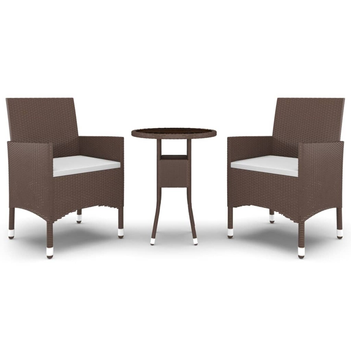 vidaXL 3-częściowy zestaw mebli ogrodowych, polirattan, brązowy