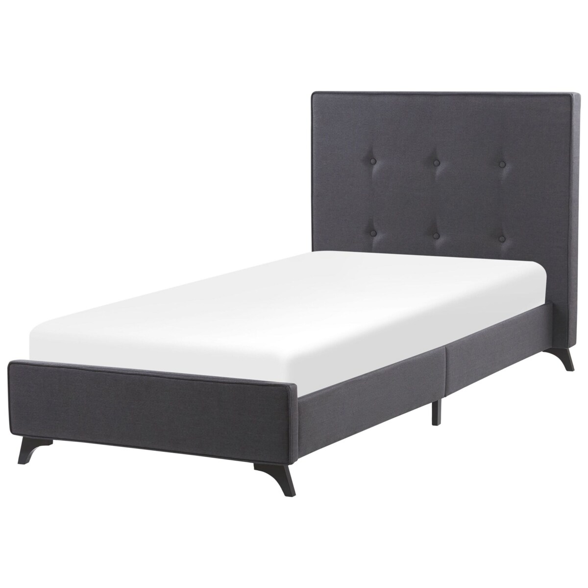 Łóżko tapicerowane 90 x 200 cm szare AMBASSADOR