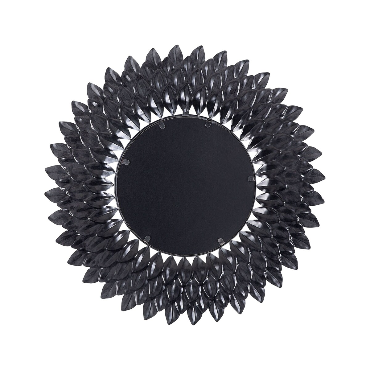 Metalowe lustro ścienne słońce ø 70 cm srebrne LARRAU